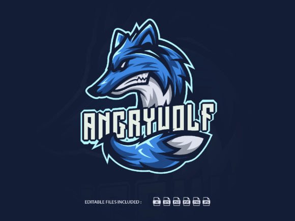 Download Wolf E-Sport Cartoon Illustration Logo - Cartoon Collection