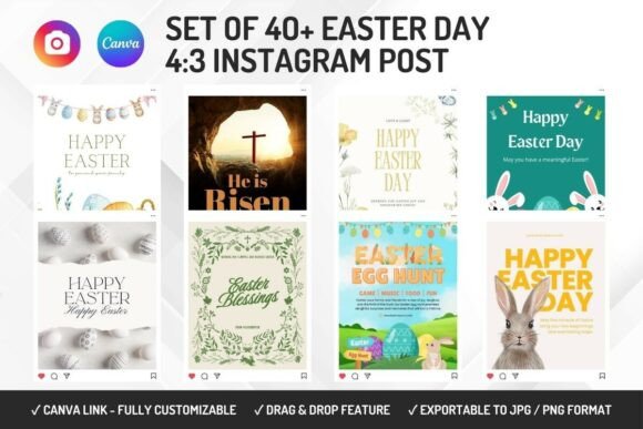 Download 40+ EASTER DAY 4:3 Instagram Post - Easter day Collection