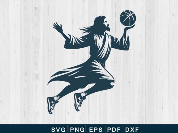 Download Jesus Playing Basketball Svg Vector File - Premium Resources