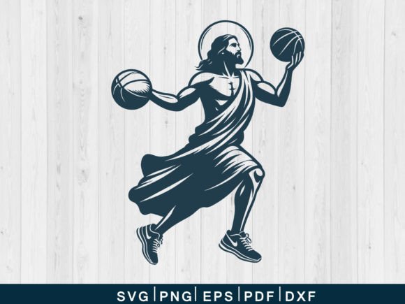 Download Jesus Playing Basketball Svg Vector File - Premium Resources