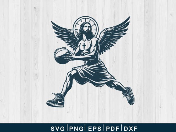 Download Jesus Playing Basketball Svg Vector File - Premium Resources