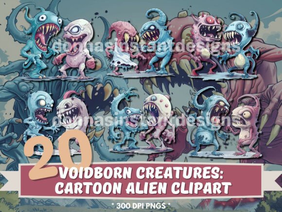 Download 20x Cartoon Dark Space Alien Clipart - Cartoon Collection