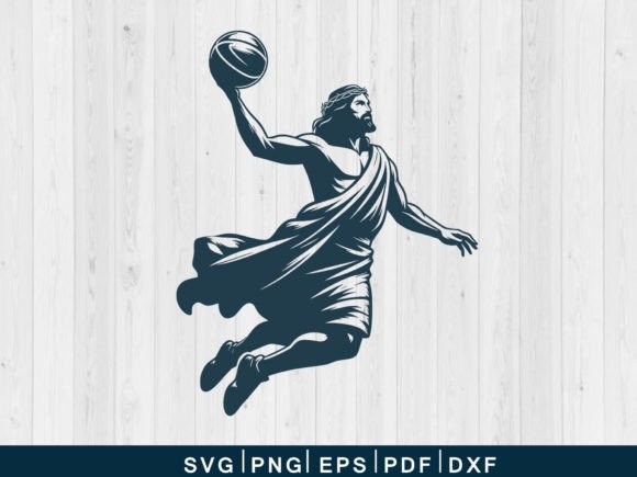 Download Jesus Playing Basketball Svg Vector File - Premium Resources